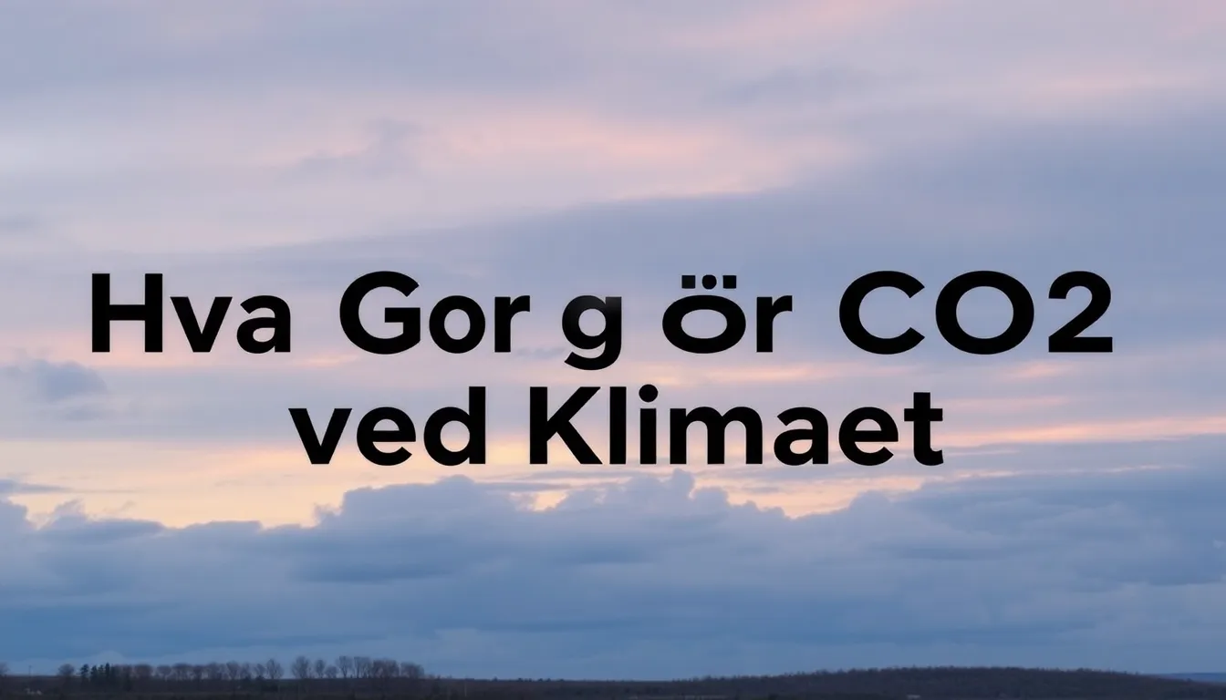 Hvad Gør CO2 ved Klimaet: En Dybere Forståelse af Drivhuseffekten og Globale Konsekvenser - Illustration