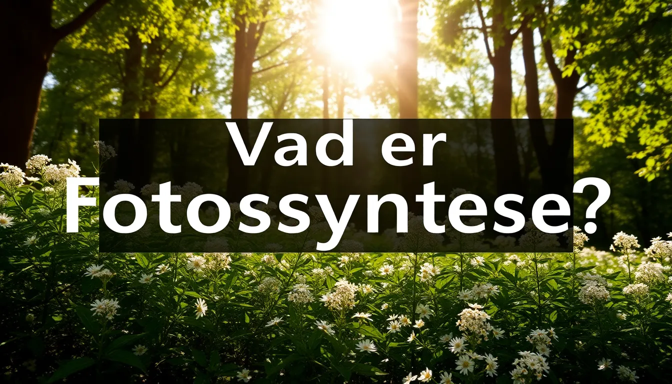 Hvad er fotosyntese: Naturens Magiske Energiomdannelse - Illustration