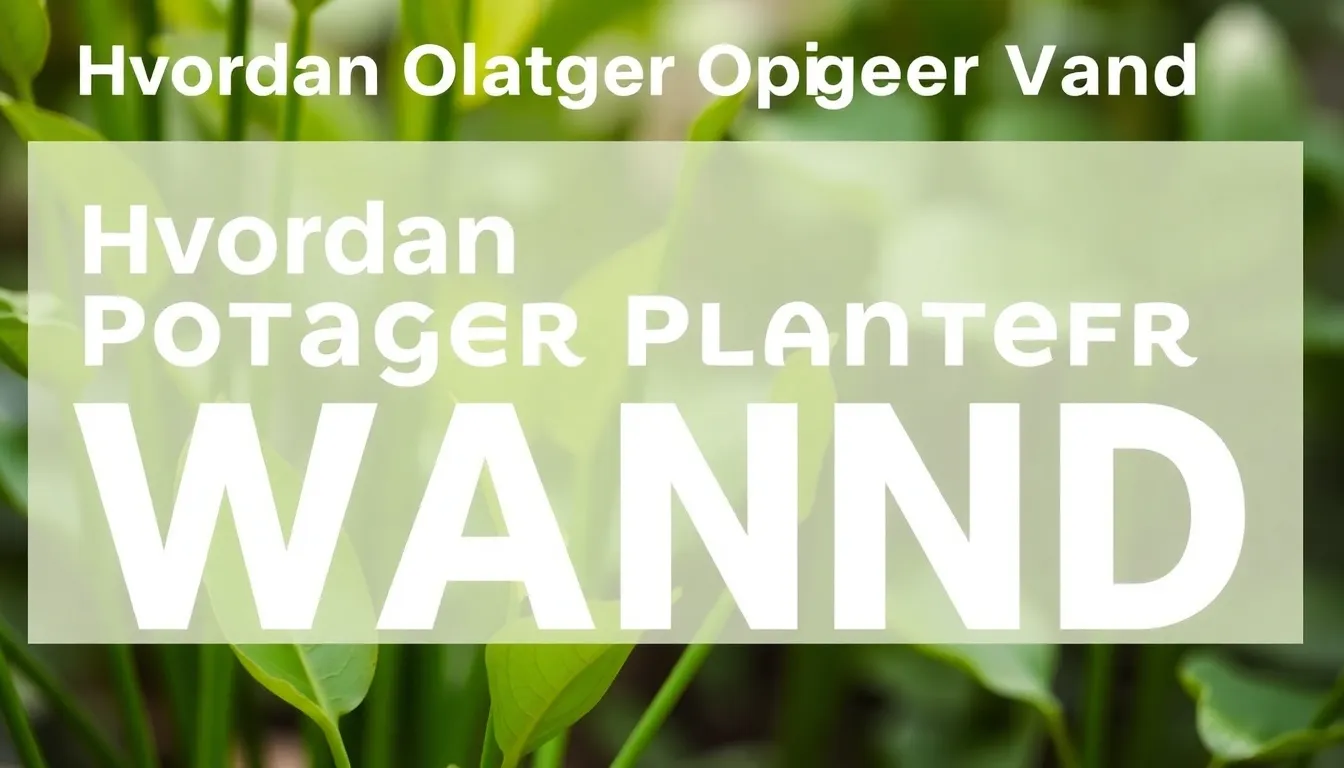 Hvordan Planter Optager Vand: Fra Rødder til Blade - Illustration