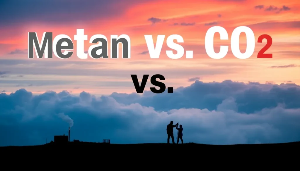 Metan vs CO2: Hvilken Gaskæmpe Har Størst Indflydelse på Klimaet? - Illustration