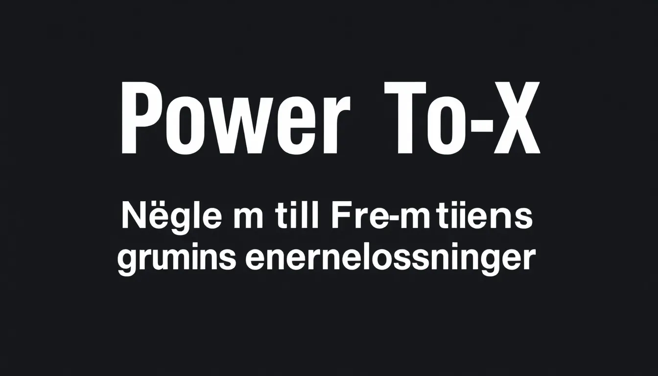 Power to X: Nøglen til Fremtidens Grønne Energiløsninger - Illustration