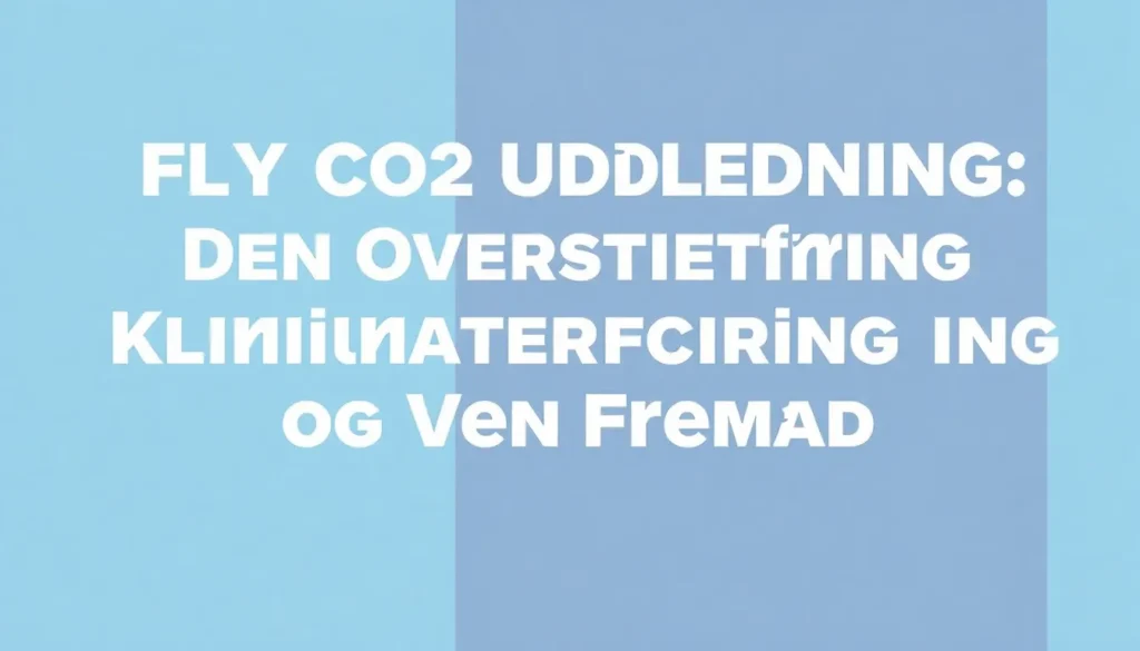 Fly CO2 Udledning: Den Oversete Klimaudfordring og Vejen Fremad - Illustration